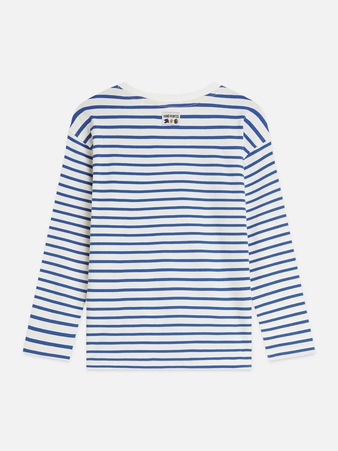 Boys' Yarn Dyed Striped Artwork Relaxed-Fit Long-Sleeved T-Shirt