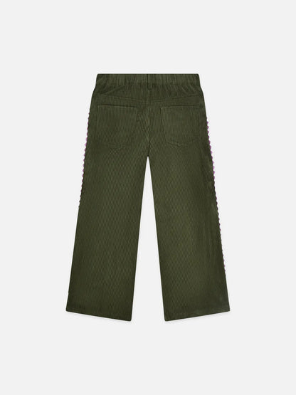 Wave High Waist Corduroy Straight-Leg Pants