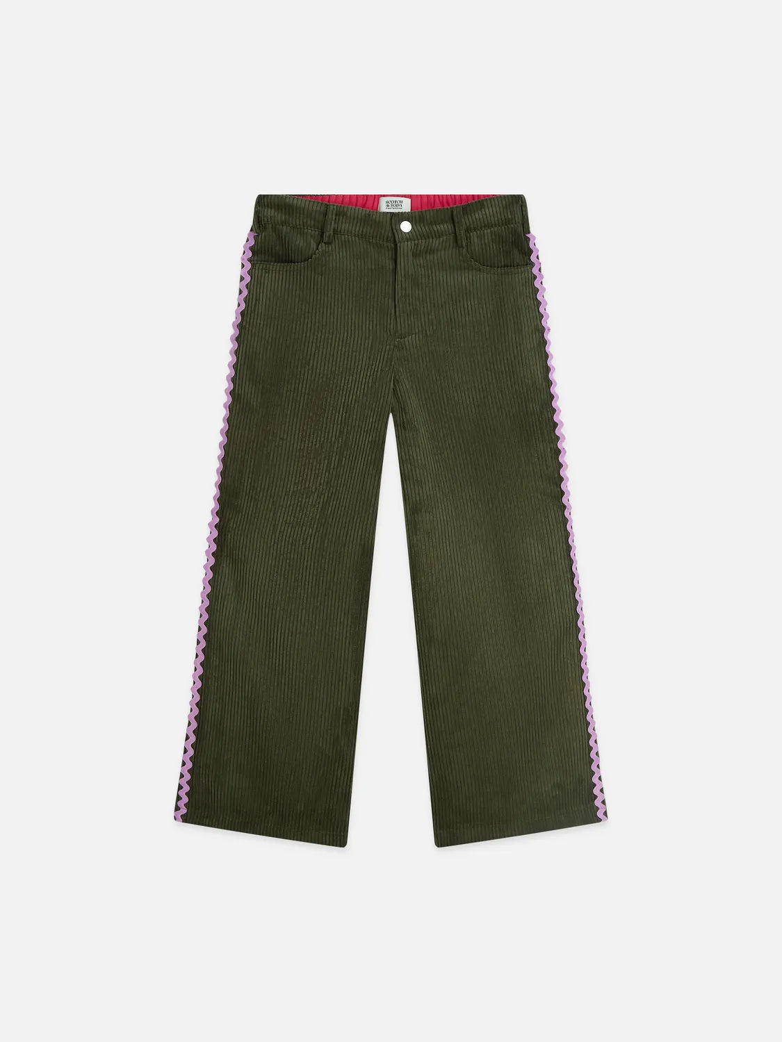 Wave High Waist Corduroy Straight-Leg Pants