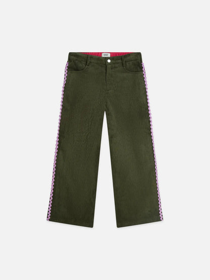 Wave High Waist Corduroy Straight-Leg Pants