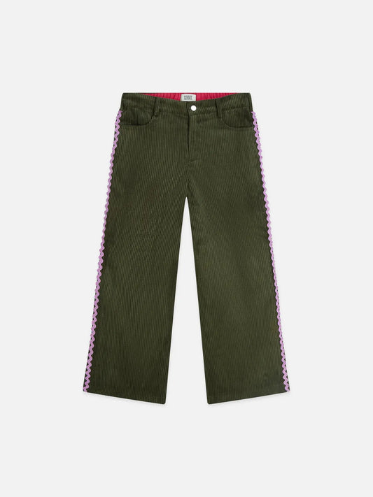 Wave High Waist Corduroy Straight-Leg Pants