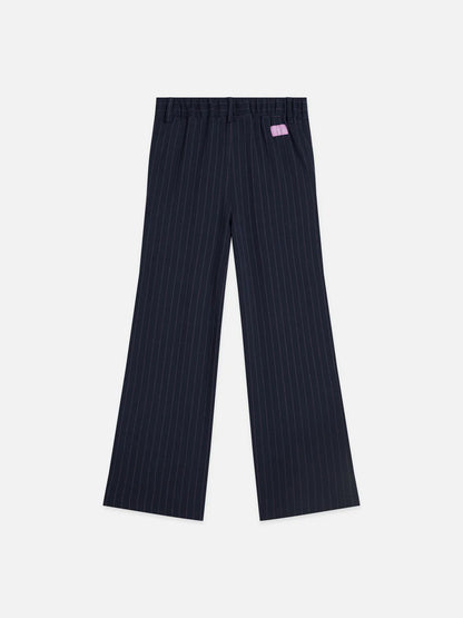 Girls' Yarn Dyed High Waist Wide-Leg Stripe Pants