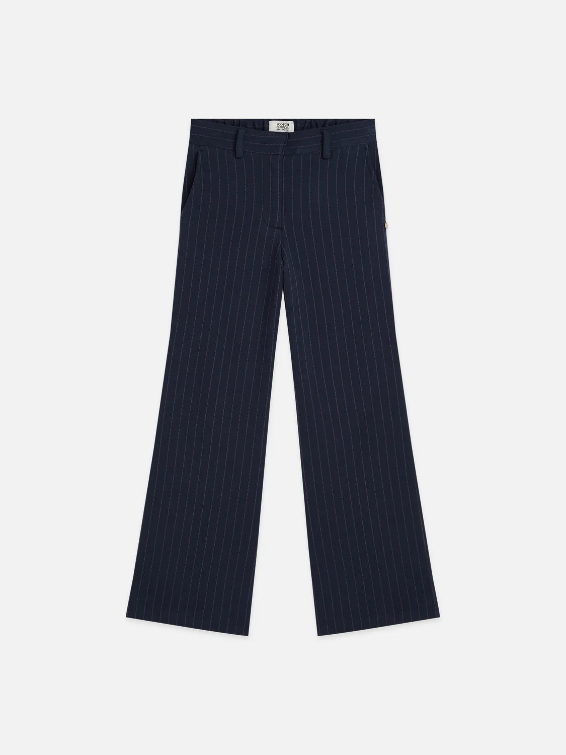 Girls' Yarn Dyed High Waist Wide-Leg Stripe Pants
