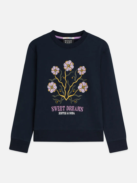 Girls' Front Artwork Relaxed-Fit Sweatshirt