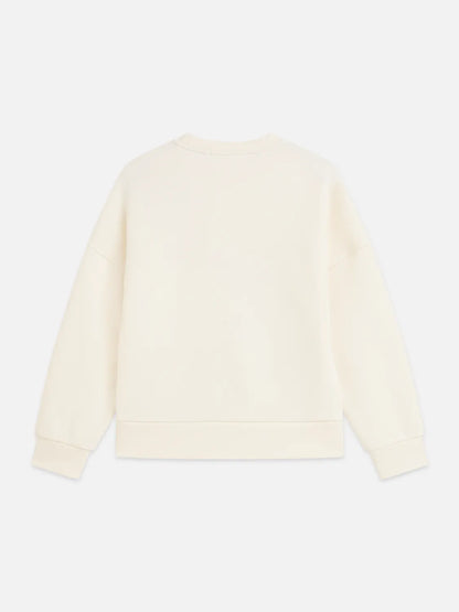 Girls' Placed Embroidery Relaxed-Fit Sweatshirt
