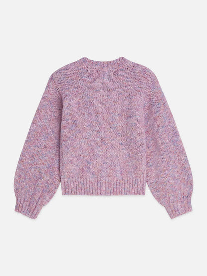 Girls' Blend Multicolor Dropped Shoulder Pullover