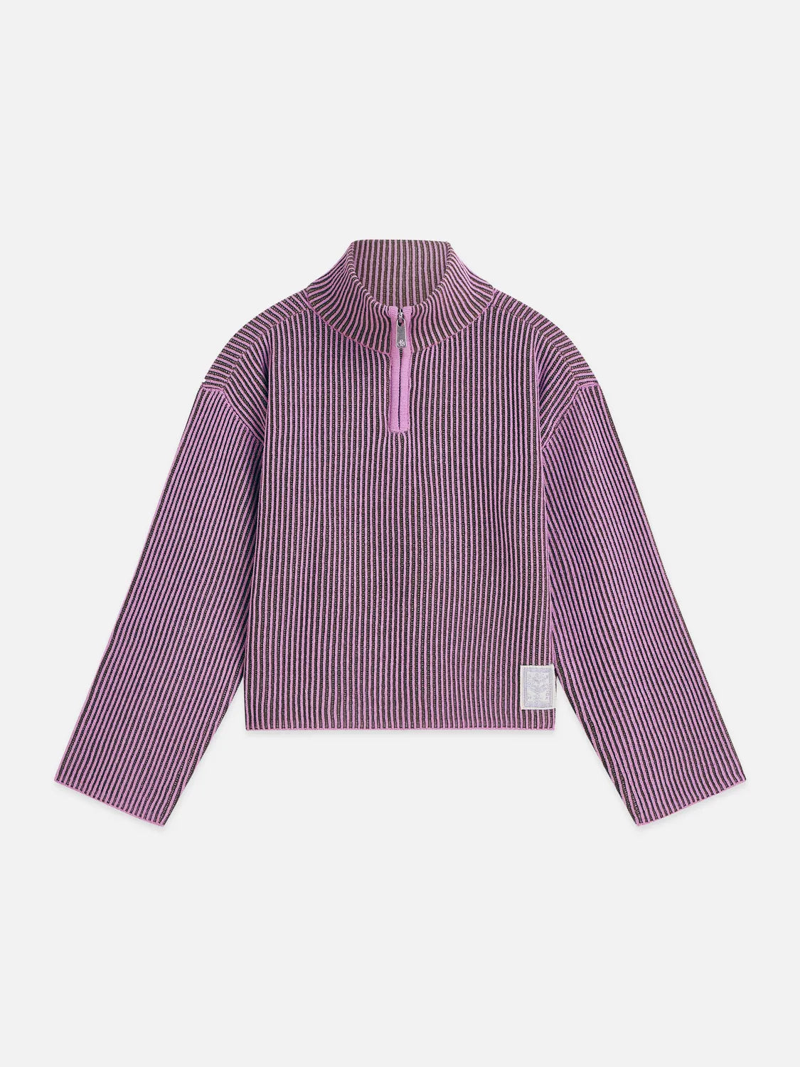 Girls' Half Zip Chenille Boxy Dropped Shoulder Pullover