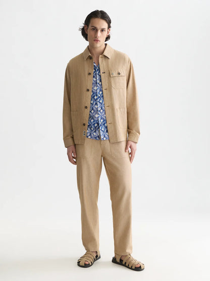 Cotton Linen Twill Worker Jacket