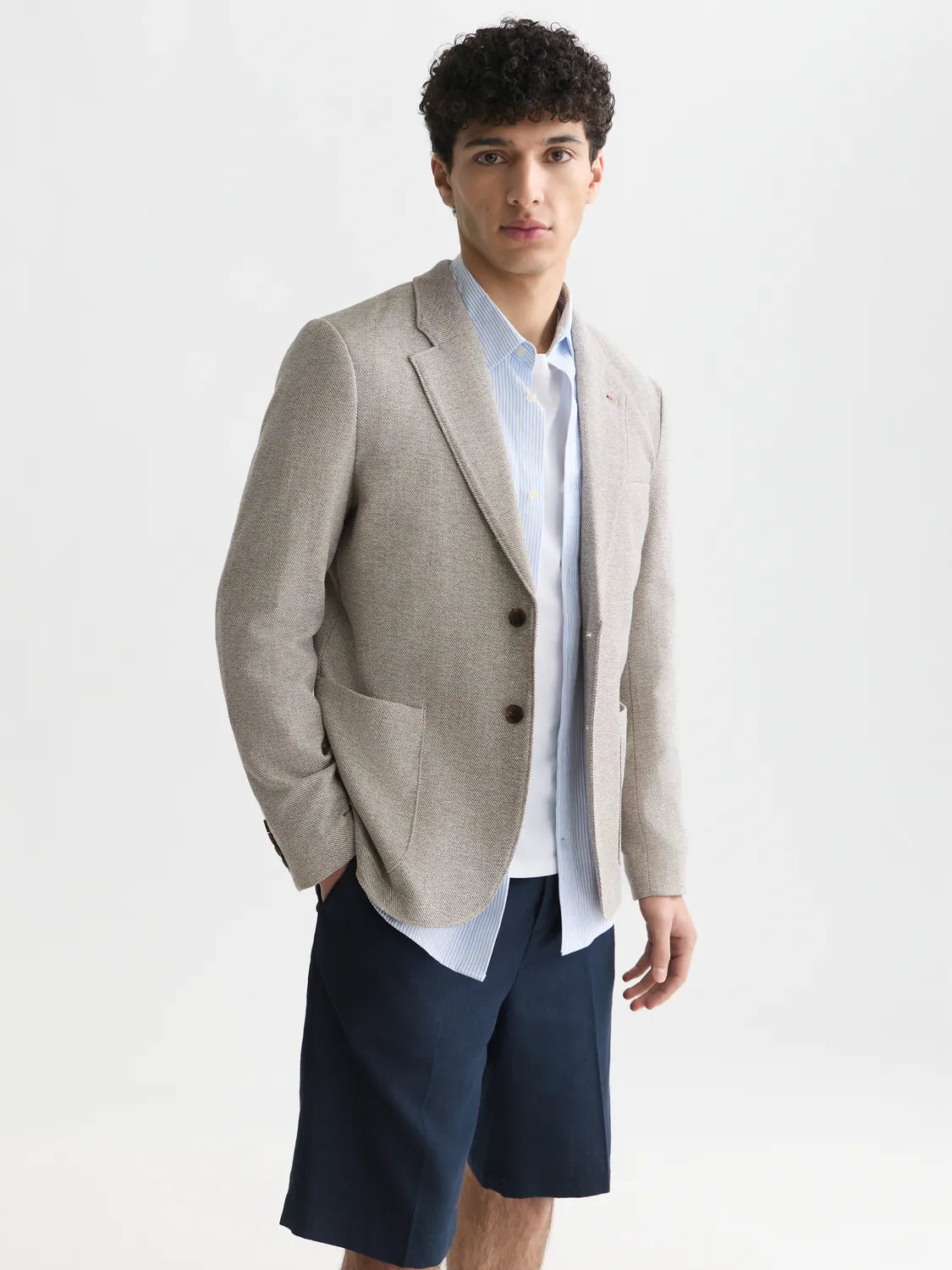 Tate Unconstructed Cotton Blend Regular-Fit Blazer