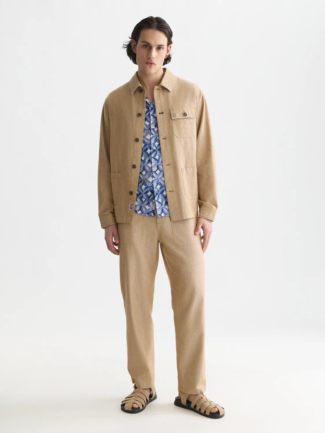 Harper Linen Blend Twill Tapered-Fit Chino