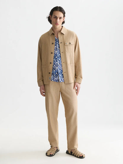 Harper Linen Blend Twill Tapered-Fit Chino