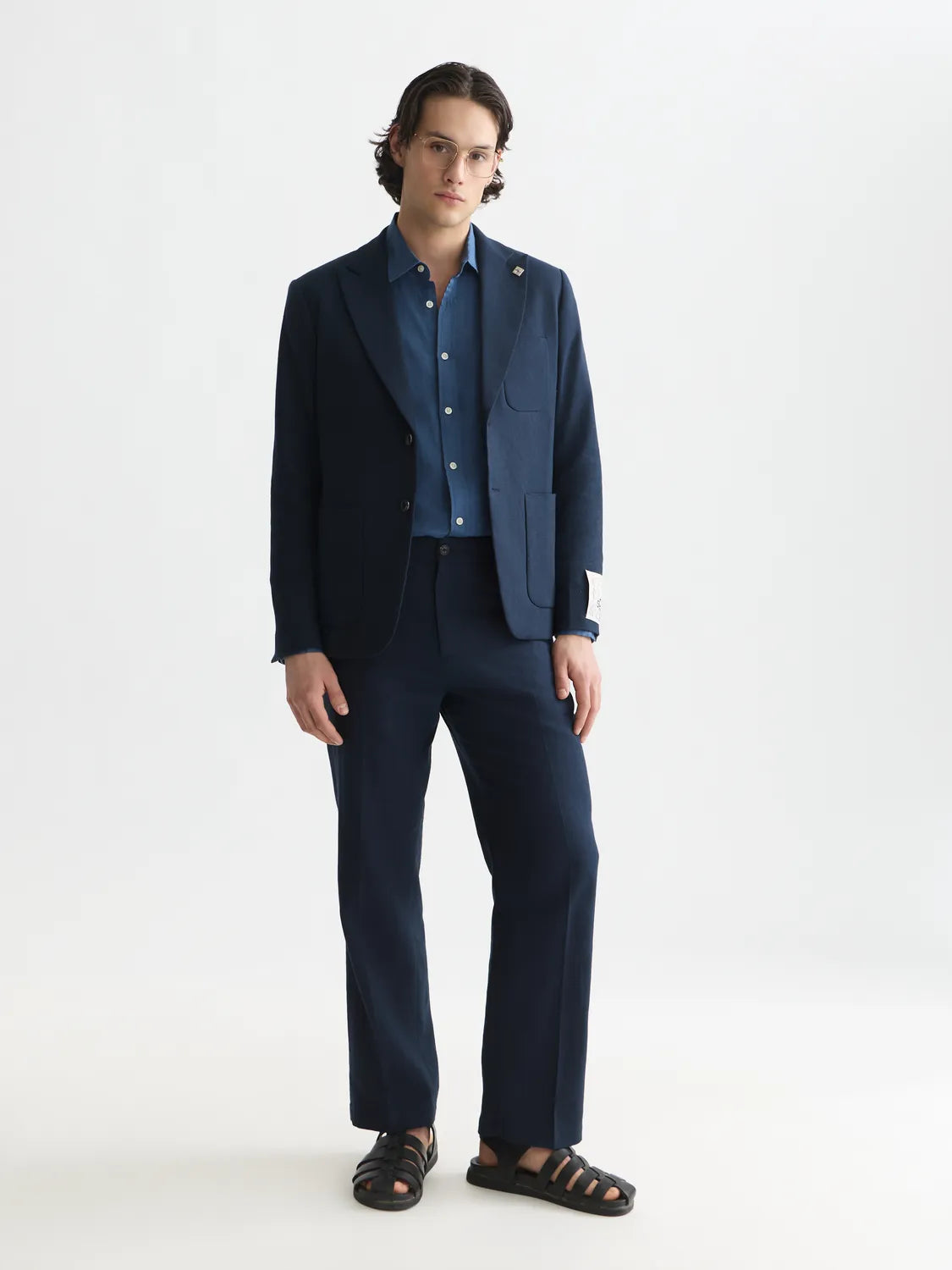Otis Linen Blend Herringbone Relaxed Straight-Fit Chino