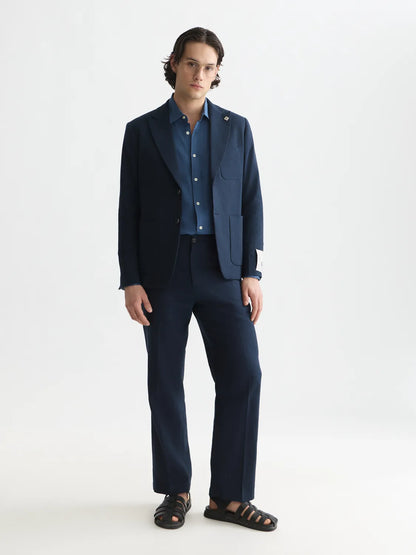 Otis Linen Blend Herringbone Relaxed Straight-Fit Chino