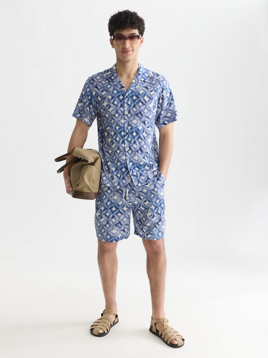 Fave Printed Tencel Relaxed-Fit Bermuda Shorts