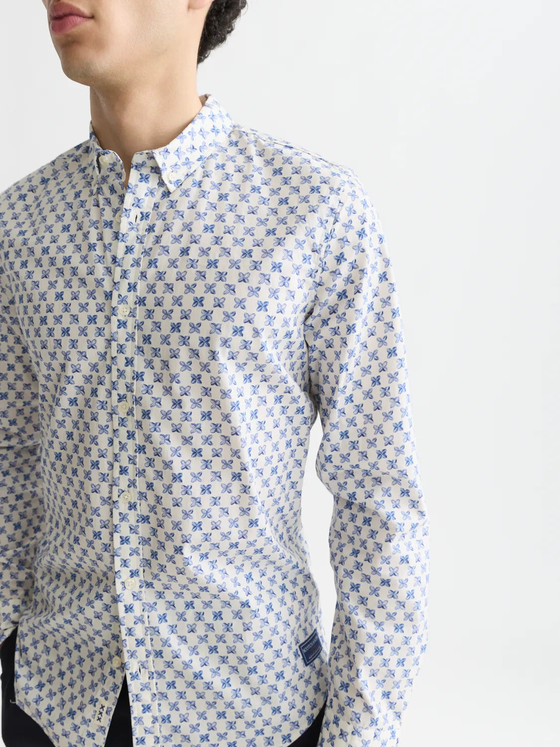 Micro Printed Slim-Fit Shirt