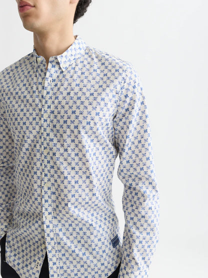 Micro Printed Slim-Fit Shirt