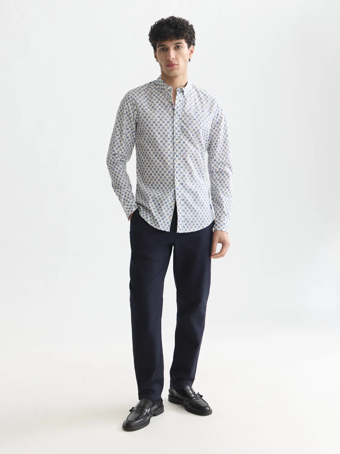 Micro Printed Slim-Fit Shirt