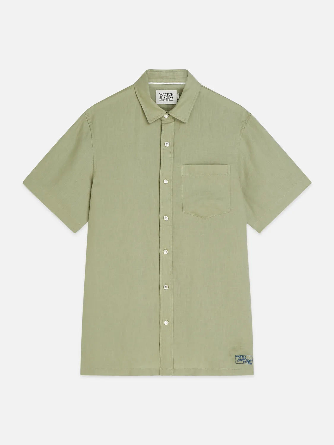 Essentials Linen Regular-Fit Short Sleeved Shirt