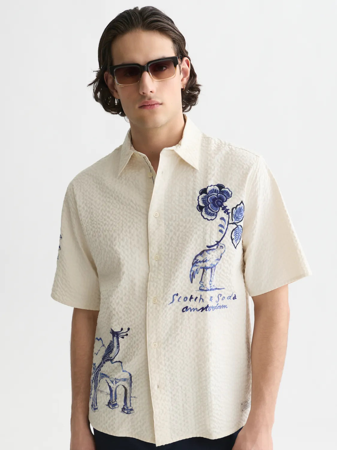 Scotch & Soda x Royal Delft Relaxed Short-Sleeved Shirt