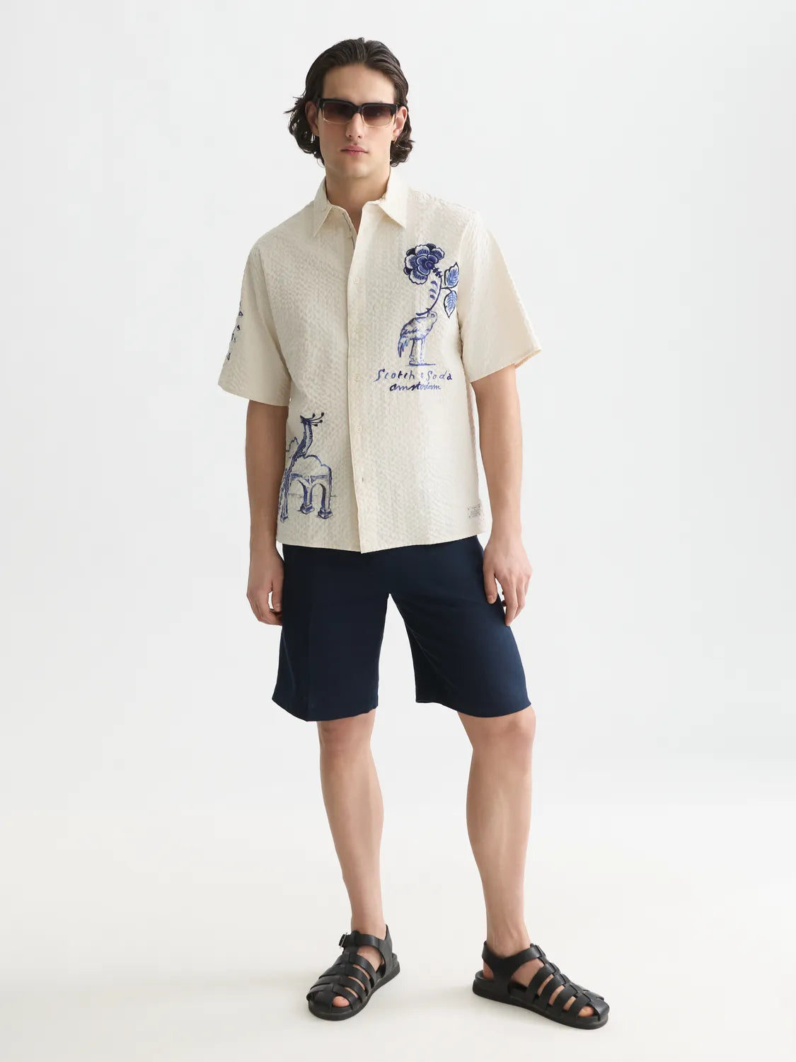 Scotch & Soda x Royal Delft Relaxed Short-Sleeved Shirt