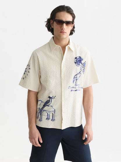 Scotch & Soda x Royal Delft Relaxed Short-Sleeved Shirt