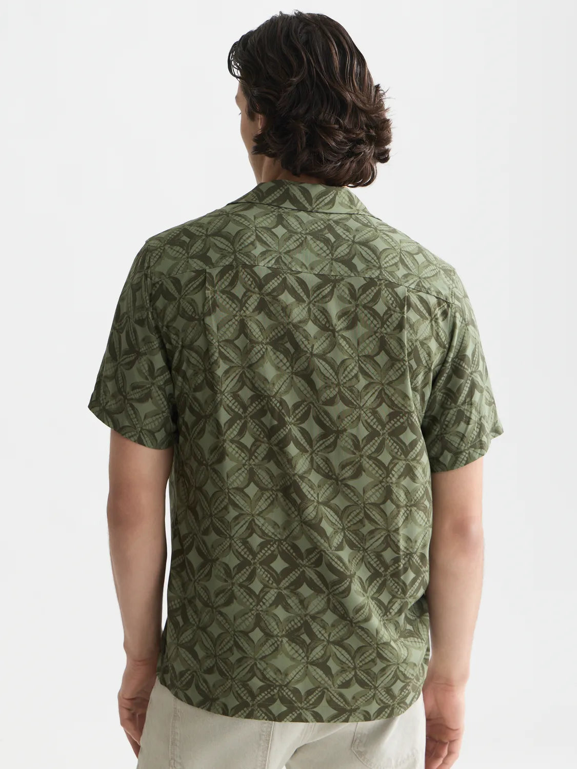 Printed Viscose Regular-Fit Short-Sleeved Shirt