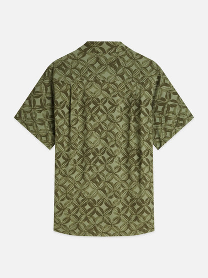 Printed Viscose Regular-Fit Short-Sleeved Shirt