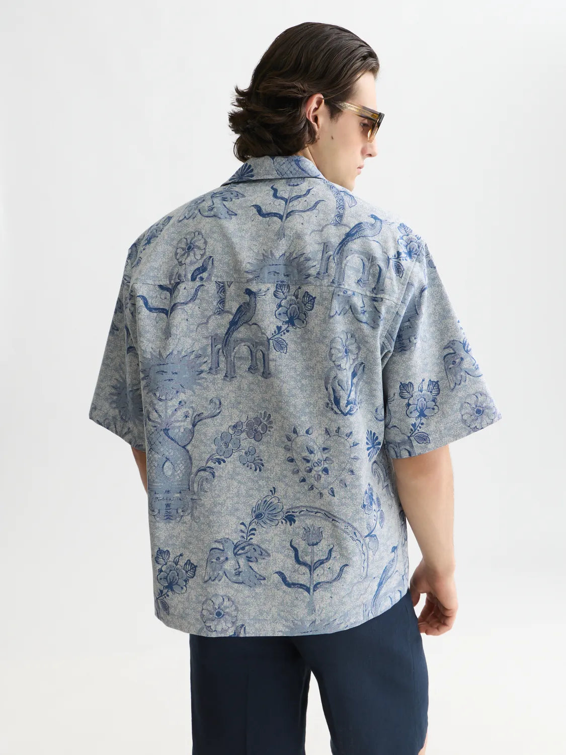 Scotch & Soda x Royal Delft Loose Short-Sleeved Jacquard Shirt