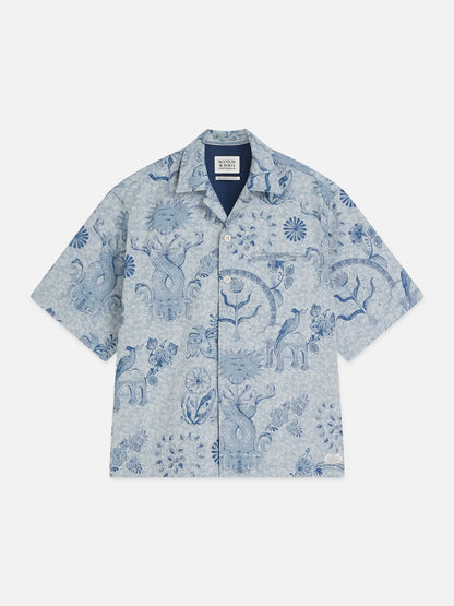 Scotch & Soda x Royal Delft Loose Short-Sleeved Jacquard Shirt