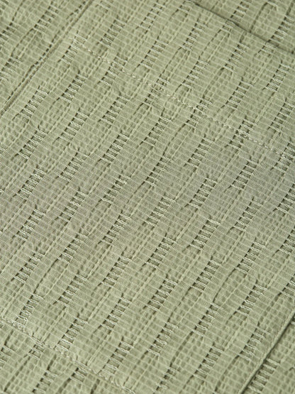 Jacquard Seer-Sucker Regular-Fit Short-Sleeved Shirt