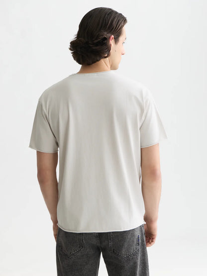 Essentials Raw-Edged Garment-Dyed Relaxed-Fit T-Shirt