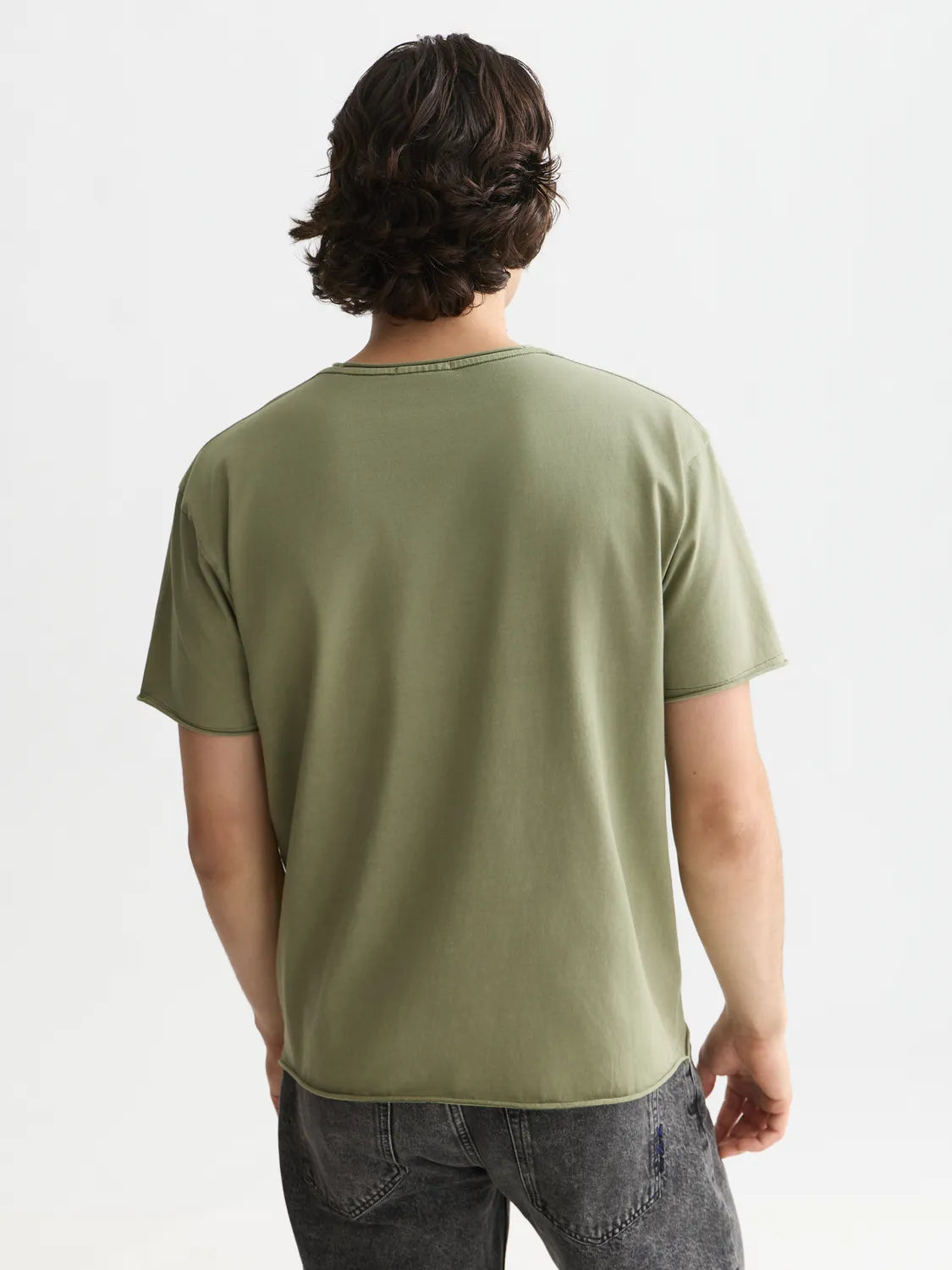 Essentials Raw-Edged Garment-Dyed Relaxed-Fit T-Shirt