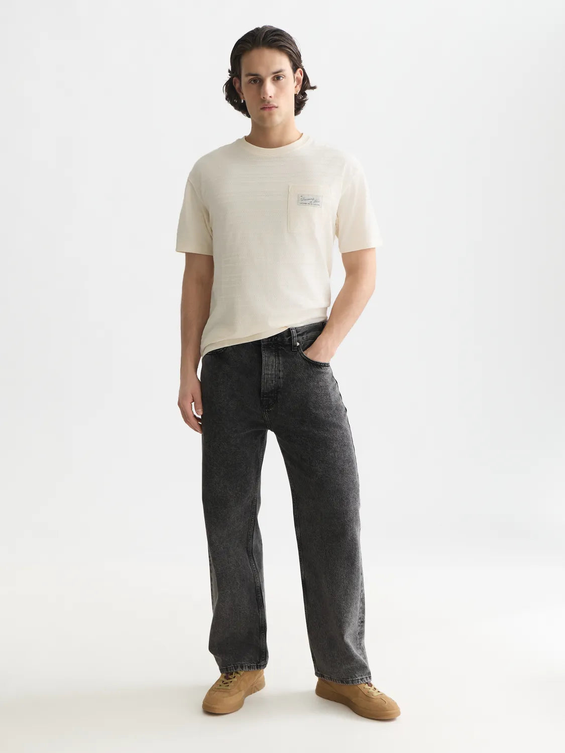 Textured Jacquard Relaxed-Fit T-Shirt