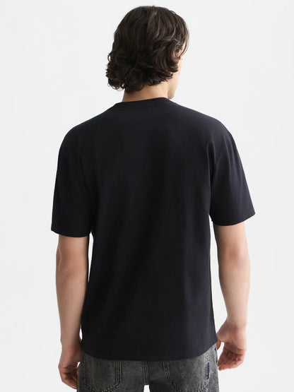 Embroidered Front Artwork Relaxed-Fit T-Shirt