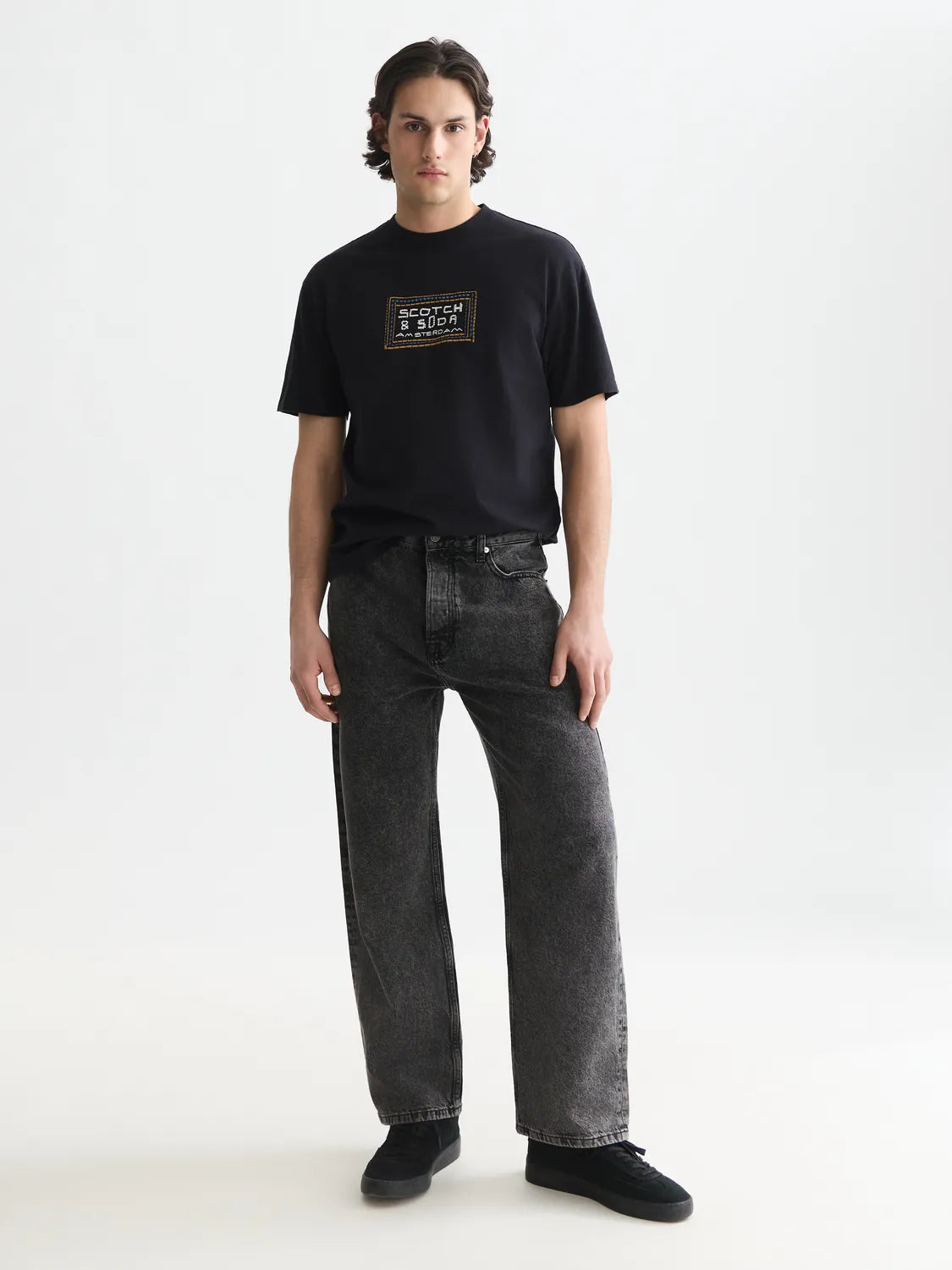 Embroidered Front Artwork Relaxed-Fit T-Shirt