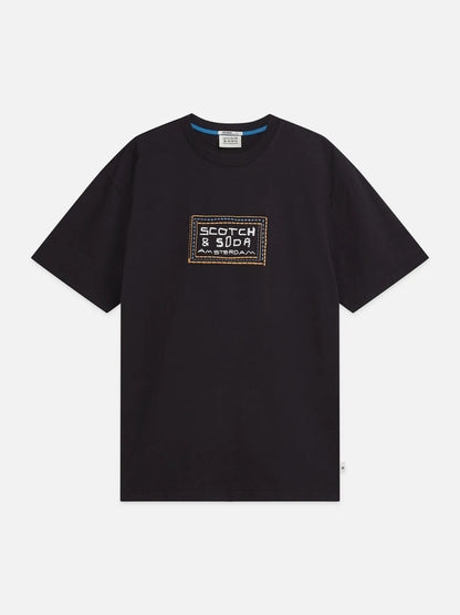 Embroidered Front Artwork Relaxed-Fit T-Shirt