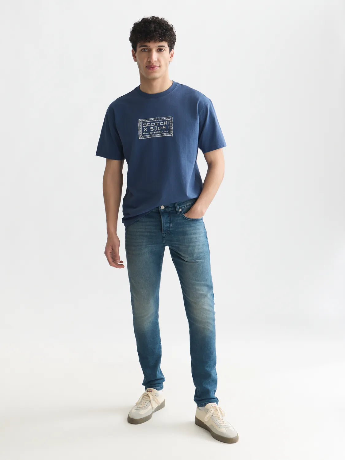 Embroidered Front Artwork Relaxed-Fit T-Shirt