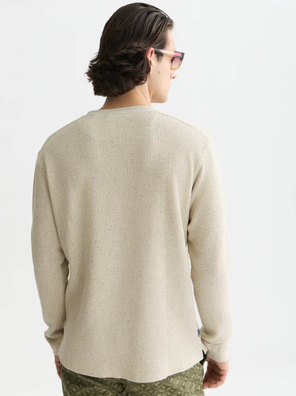 Henley Melange Regular-Fit Long-Sleeved T-Shirt