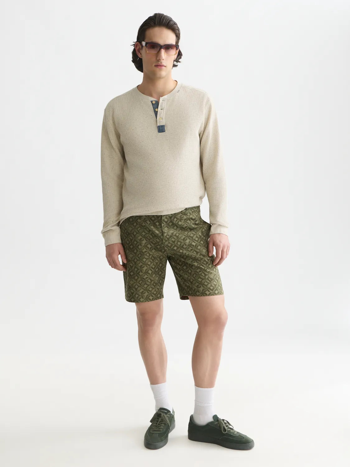 Henley Melange Regular-Fit Long-Sleeved T-Shirt