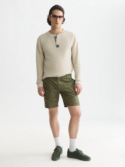 Henley Melange Regular-Fit Long-Sleeved T-Shirt