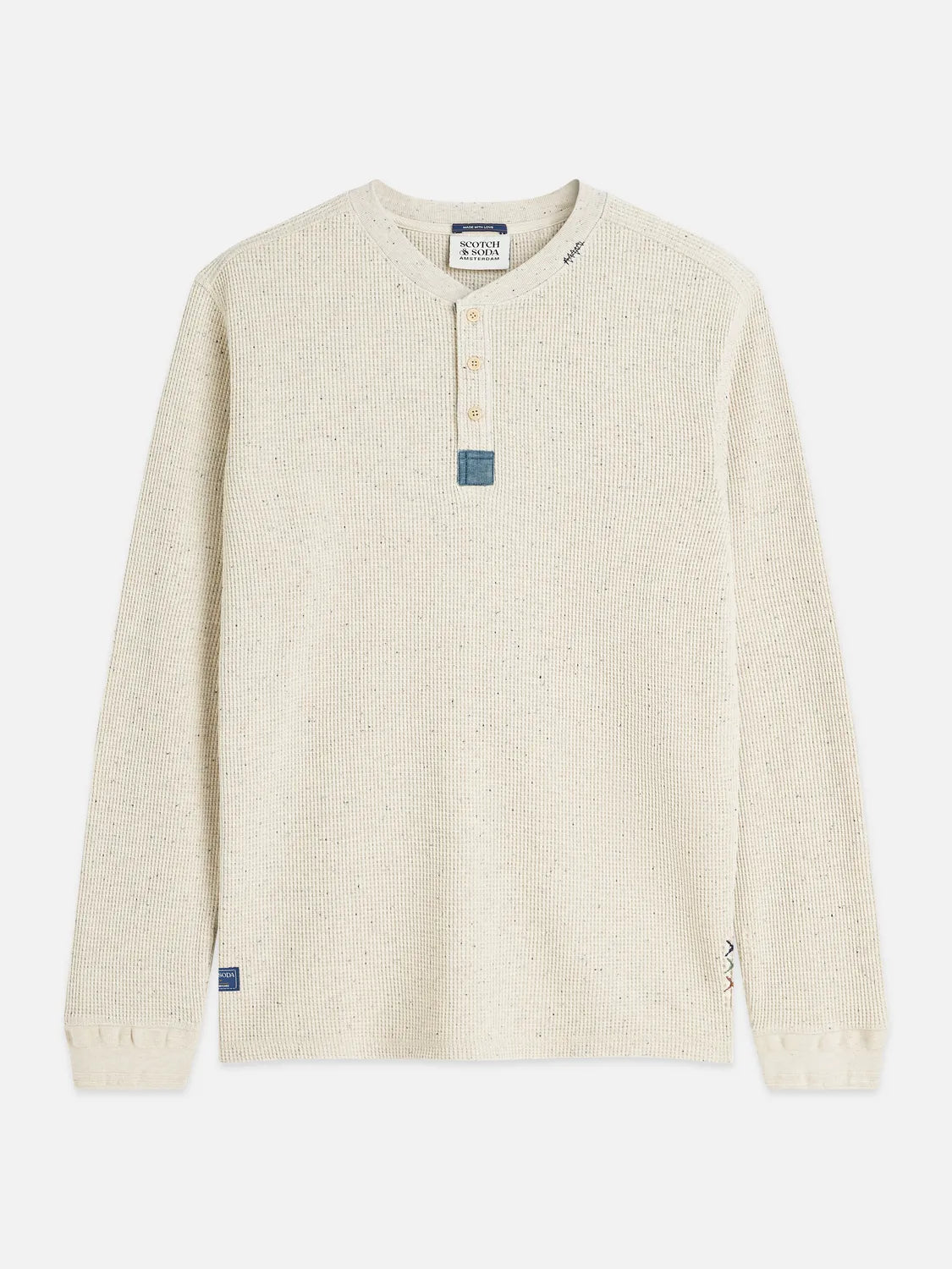 Henley Melange Regular-Fit Long-Sleeved T-Shirt
