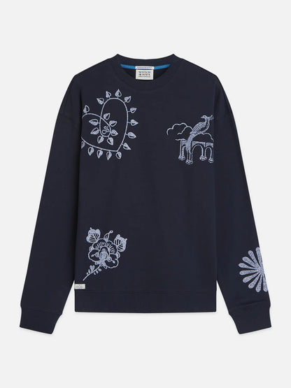 Scotch & Soda x Royal Delft Embroidered Relaxed Sweatshirt
