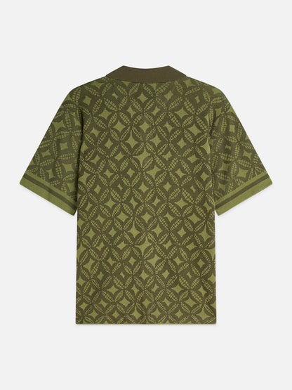 Jacquard Knitted Short-Sleeved Shirt