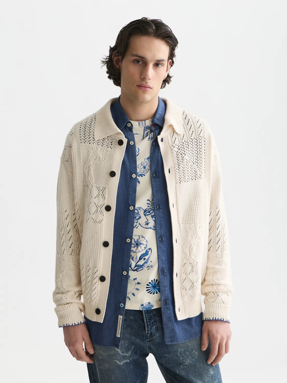 Multi Stitch Knitted Cardigan