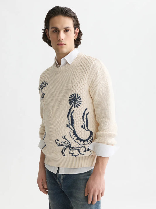 Scotch & Soda x Royal Delft Embroidered Relaxed Pullover