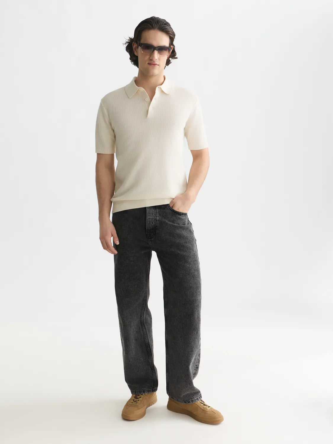Essentials Structured Knitted Regular-Fit Polo