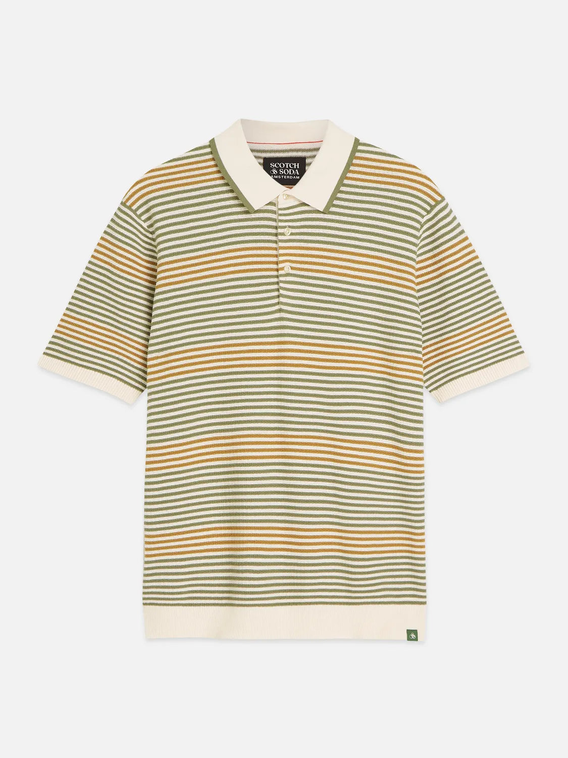 Striped Structured Knitted Regular-Fit Polo