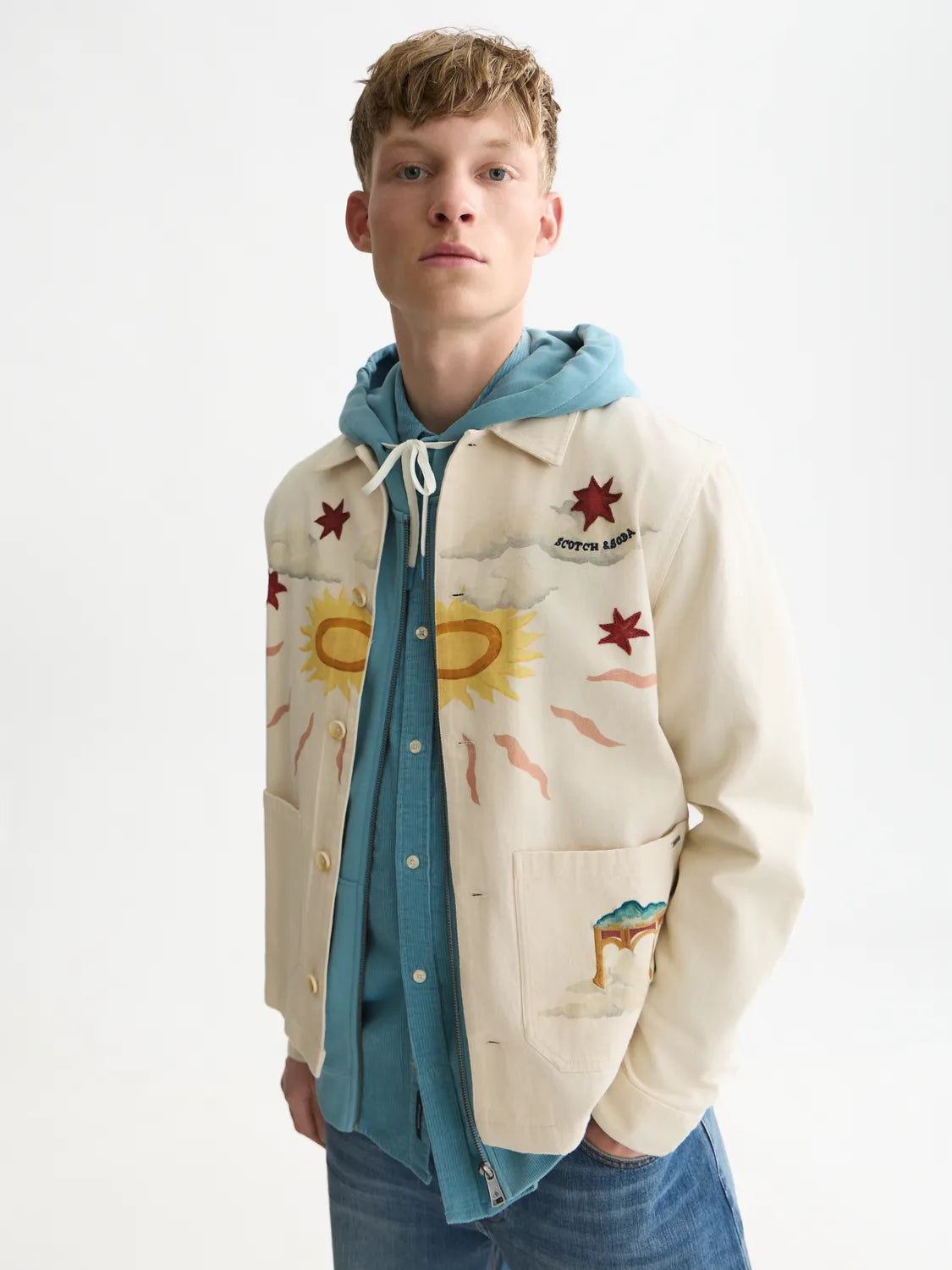 Printed Cotton Twill Overshirt