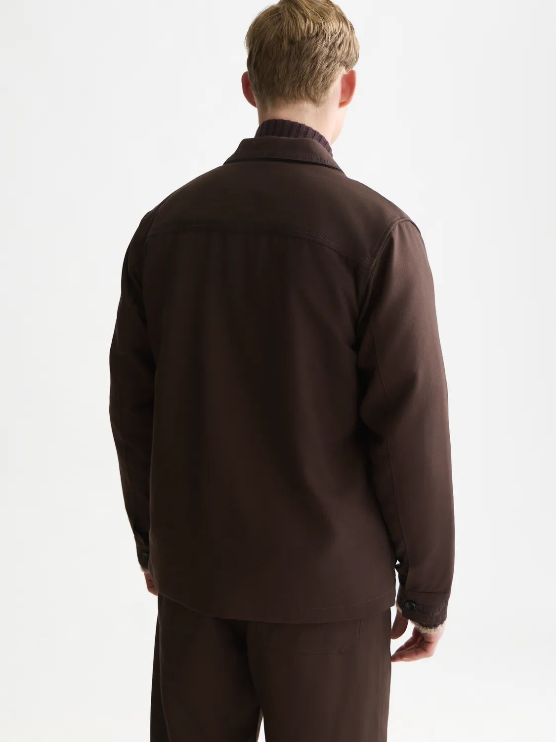 Embroidered Tailored Wool-Blend Overshirt