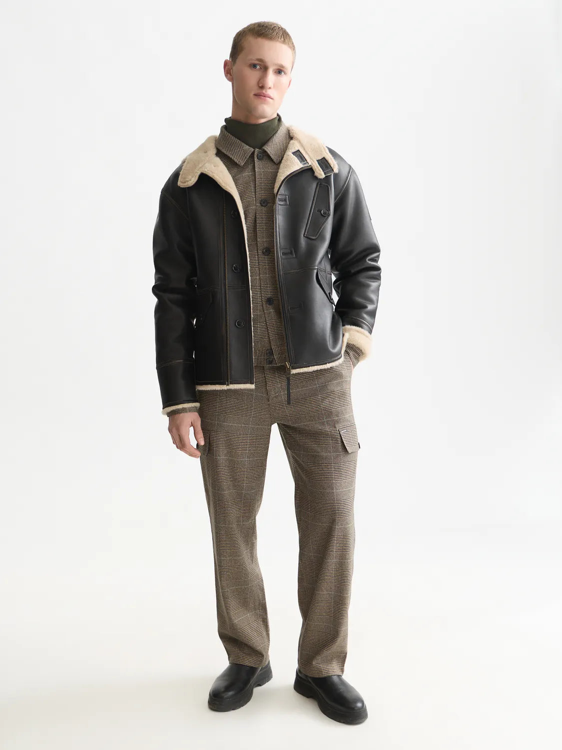 Hooded Flight Leather Jacket